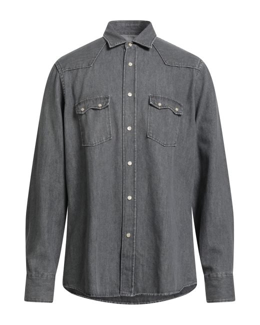 Lardini Gray Denim Shirts for men