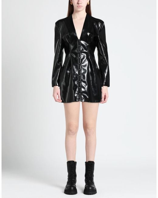 Del Core Black Mini Dress Polyester, Silk