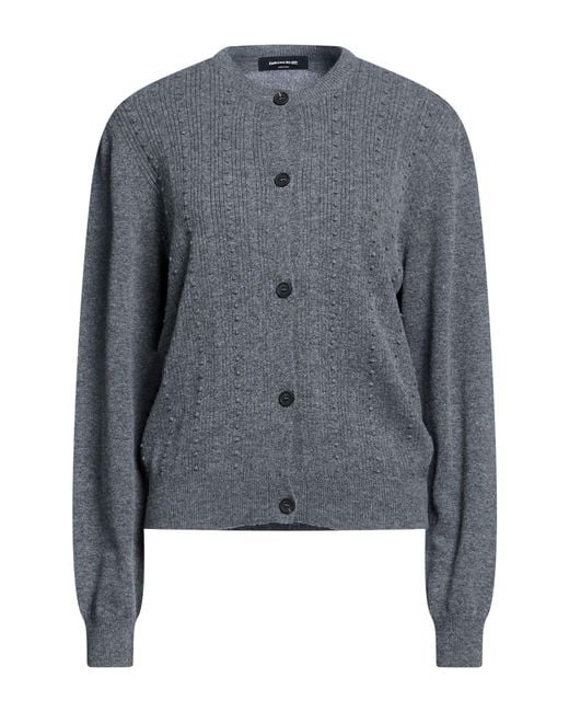 Fabiana Filippi Gray Cardigan Virgin Wool, Silk, Cashmere