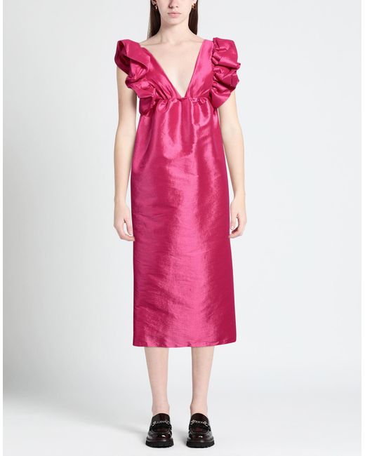 Kika Vargas Pink Midi Dress