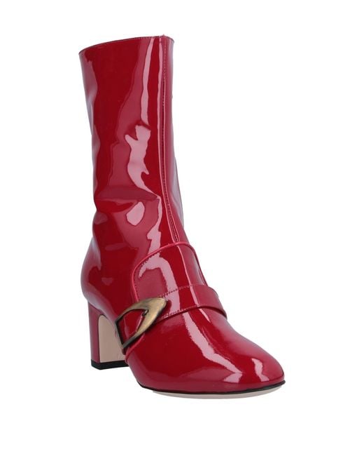 Pollini Red Ankle Boots