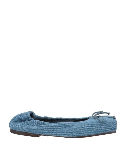Jacquemus Blue Ballet Flats Textile Fibers