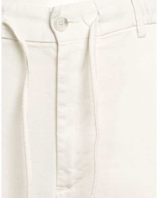 Boss White Pants Linen, Polyester, Viscose, Elastane for men