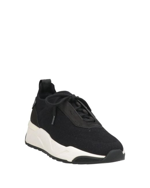Santoni Black Sneakers Textile Fibers, Leather