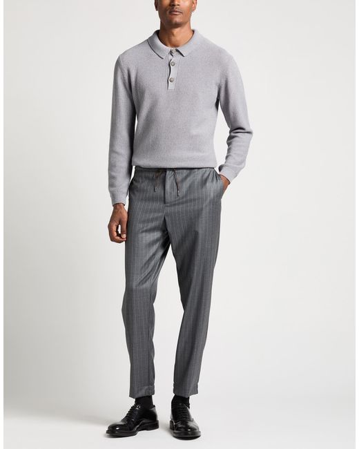 Tombolini Gray Pants Wool, Lycra for men