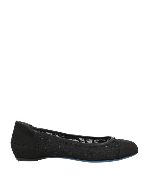 Loriblu Black Ballet Flats Textile Fibers