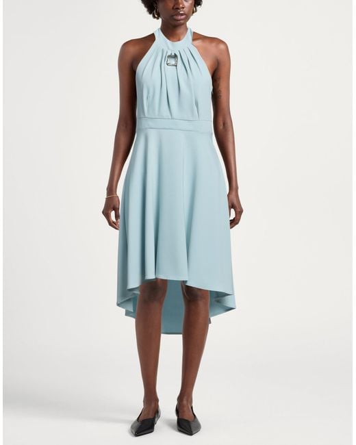 Siste's Blue Mini Dress Polyester, Elastane