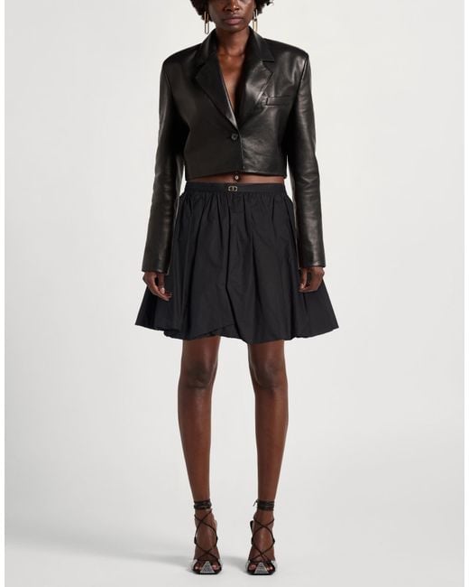 Twinset Black Mini Skirt Cotton, Elastane