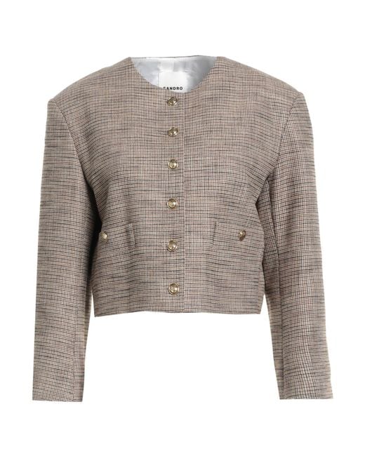 Sandro Gray Jacket Viscose, Polyester, Elastane