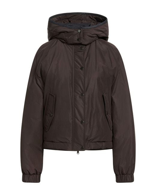 Brunello Cucinelli Brown Dark Puffer Polyester, Cotton