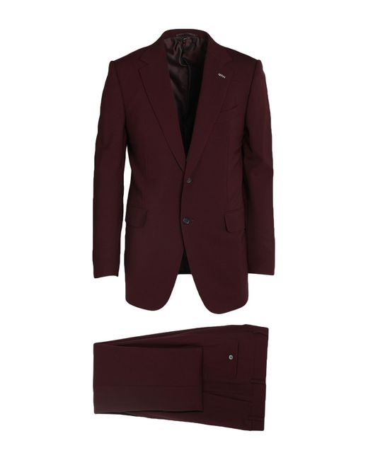 Dunhill Purple Burgundy Suit Wool for men