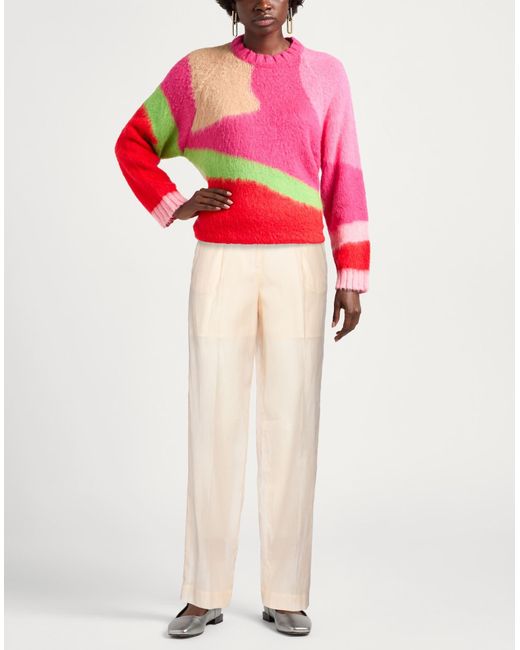Peserico White Pants Cotton, Silk