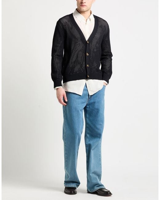 Laneus Blue Cardigan Viscose, Polyamide for men