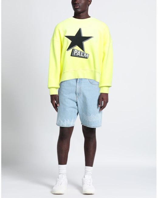 Palm Angels Yellow Sweatshirt for men