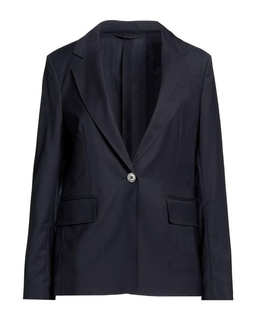 Peserico Blue Midnight Blazer Virgin Wool