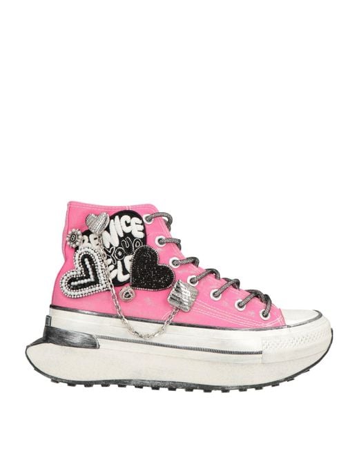 Nan-Ku Couture Pink Fuchsia Sneakers Textile Fibers
