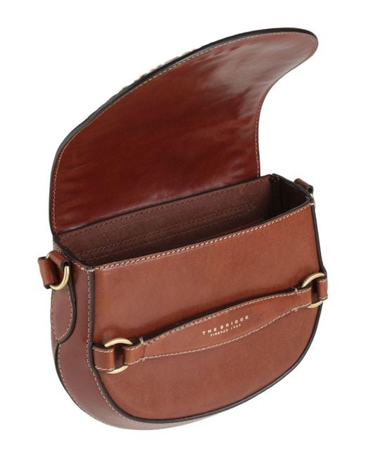 The Bridge Brown Cross-Body Bag Leather, Natural Raffia