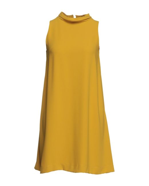 Annie P Yellow Ocher Mini Dress Polyester