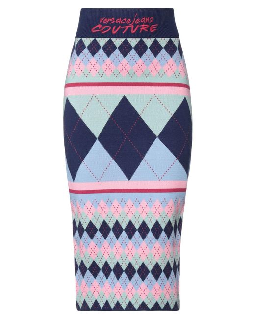 Versace Jeans Couture Blue Midi Skirt