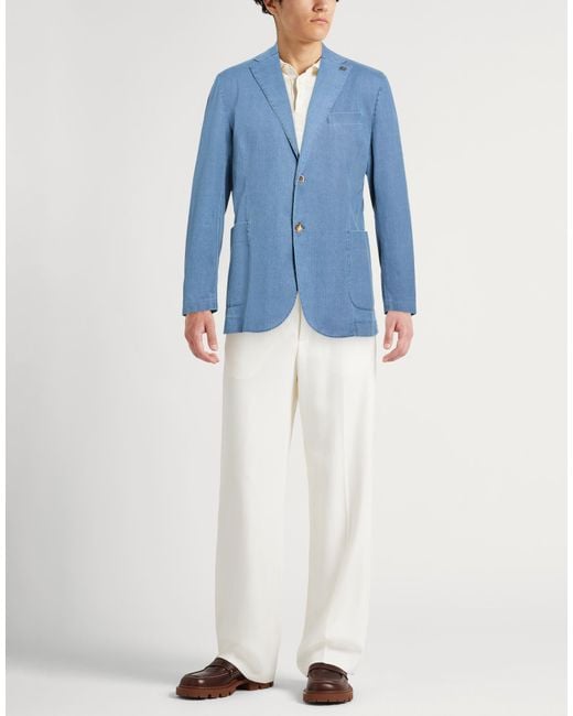 Bob Blue Blazer Cotton, Elastane for men