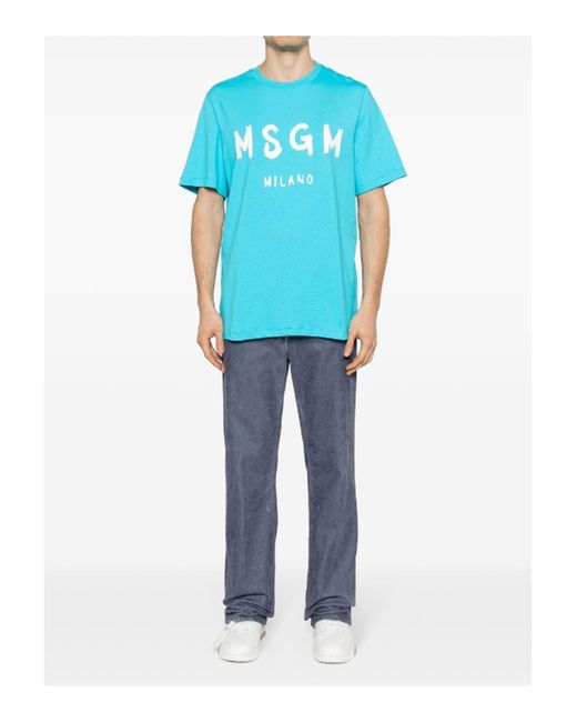 T-shirt MSGM pour homme en coloris Blue