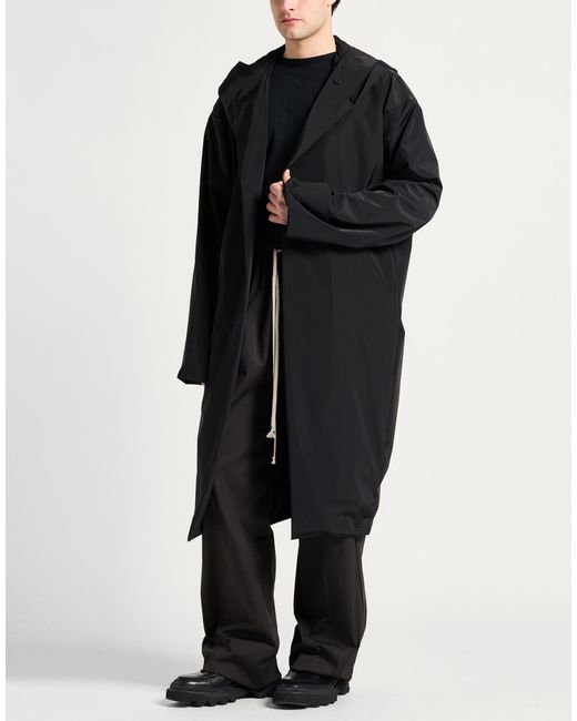 Rick Owens Black Overcoat & Trench Coat Polyester for men