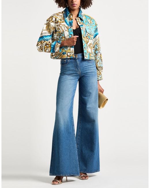 Moschino Blue Azure Jacket Cotton, Elastane
