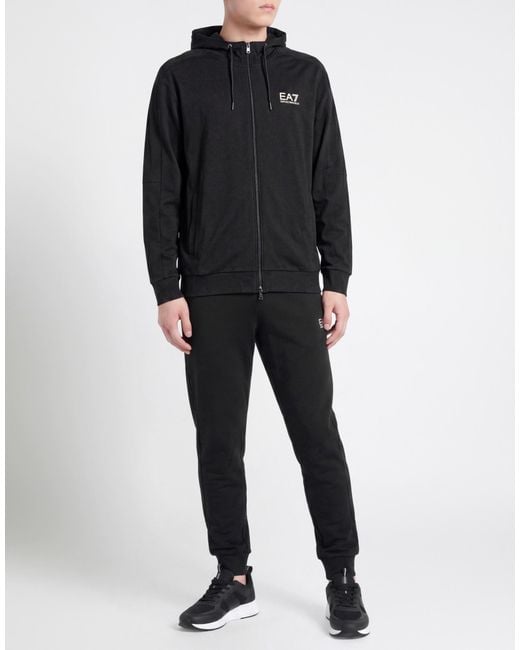 EA7 Black Sweatshirt Cotton for men