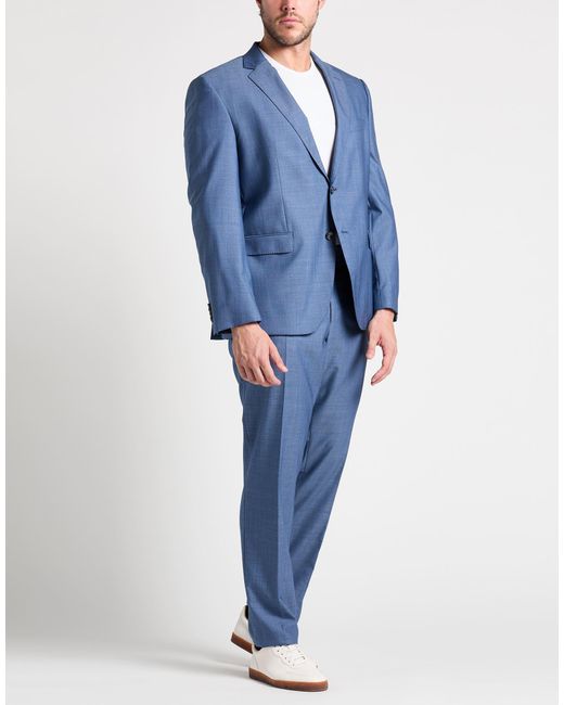 Boss Blue Suit Virgin Wool, Silk, Elastane for men