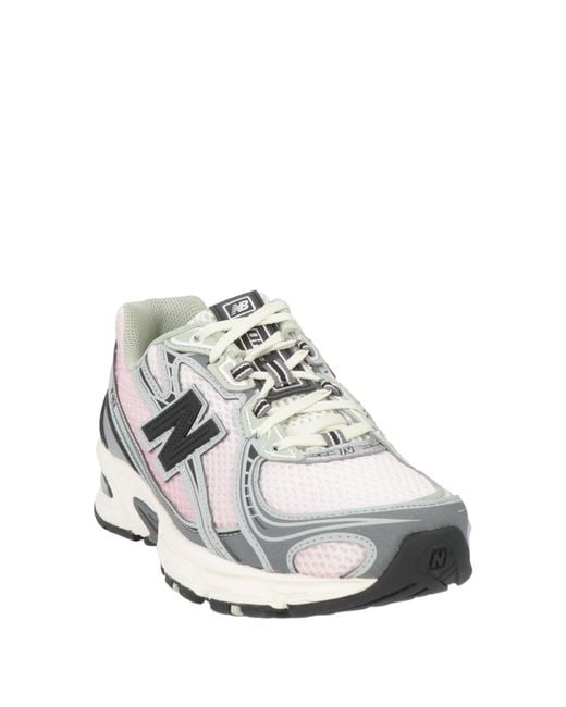 New Balance White Sneakers Textile Fibers, Leather