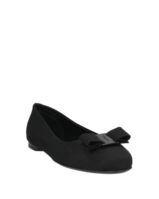 Ferragamo Black Ballet Flats Textile Fibers