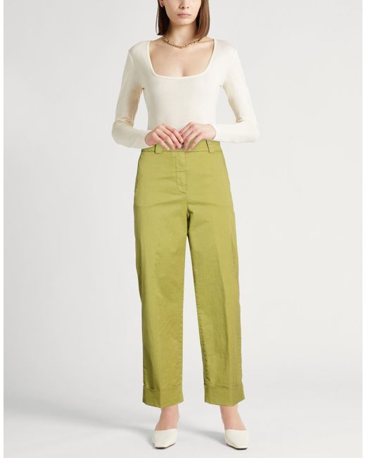 Peserico Yellow Pants Cotton, Elastane