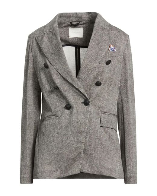 Circolo 1901 Gray Blazer Cotton, Elastane
