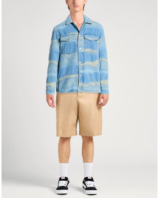 Department 5 Blue Denim Shirt Cotton, Polyester for men
