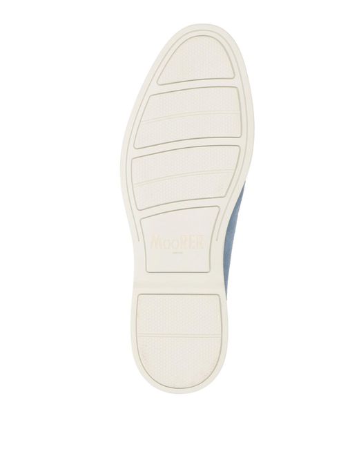 Moorer Blue Light Loafers Leather