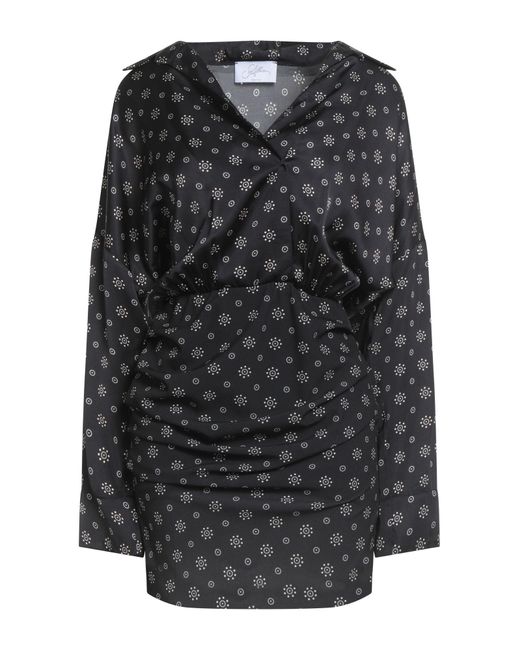 Soallure Black Mini Dress Viscose, Polyester