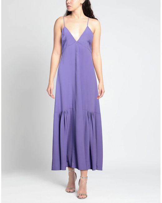 Suoli Purple Maxi Dress Acetate, Silk