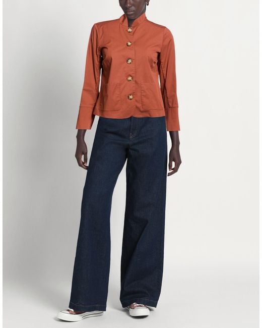 ALESSIA SANTI Orange Jacket Cotton, Polyamide, Elastane