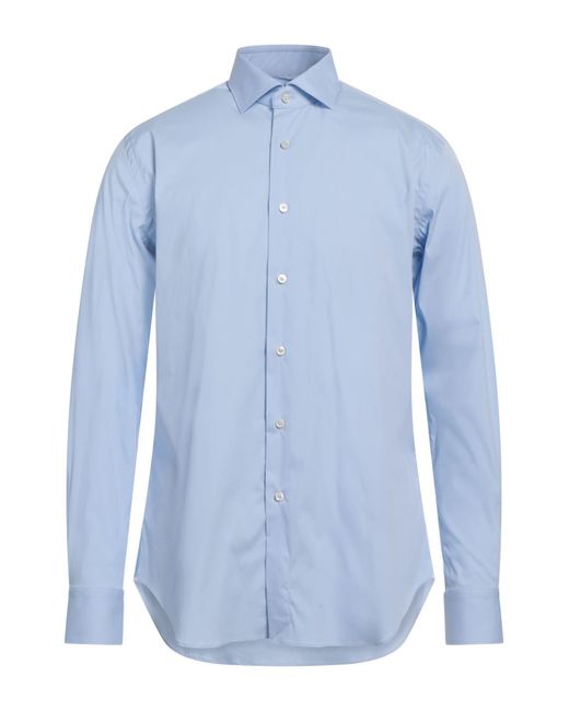 STANDBRIDGE Blue Shirt Cotton, Polyamide, Elastane for men