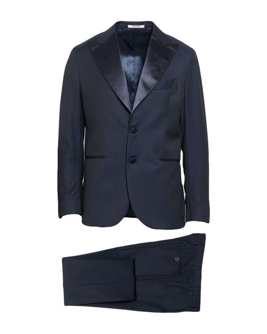 SARTITUDE NAPOLI Blue Midnight Suit Virgin Wool for men