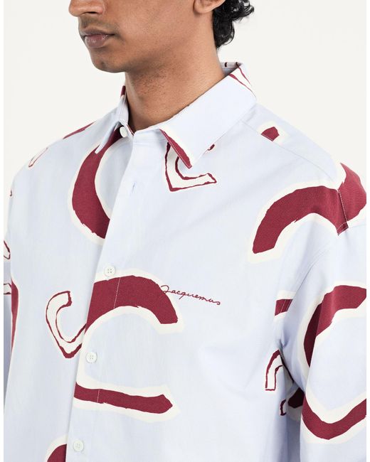 Jacquemus White ‘Simon’ Patterned Shirt, , Light for men