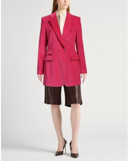 Dondup Pink Corduroy Double-Breasted Blazer