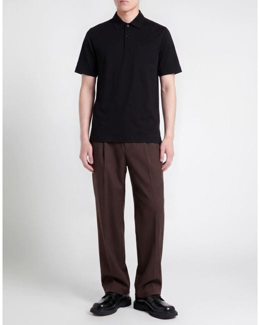 Dries Van Noten Black Polo Shirt Cotton for men