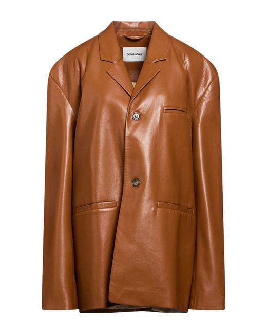 Nanushka Brown Tan Jacket Polyurethane