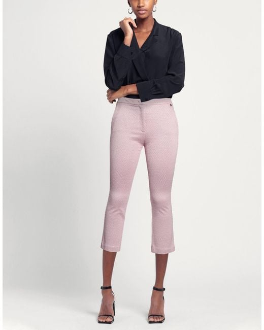 Liu Jo Pink Pants Viscose, Polyamide, Metallic Polyester, Elastane