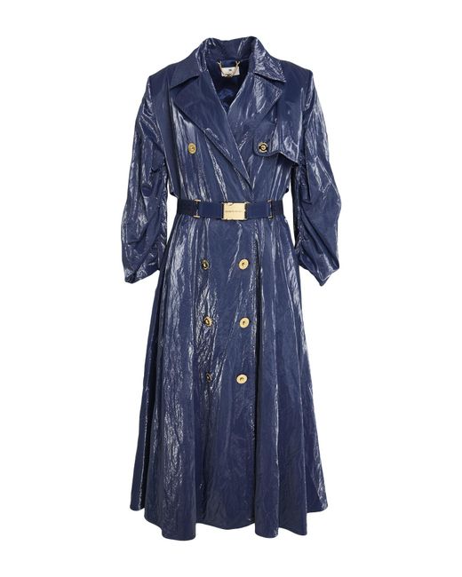 Elisabetta Franchi Blue Overcoats & Trench Coats