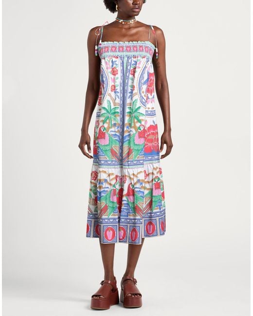 Farm Rio White Midi-Kleid
