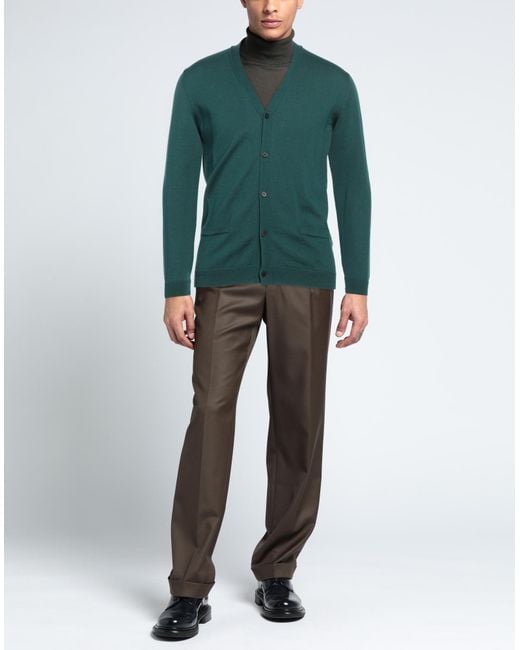 120% Lino Green Cardigan for men