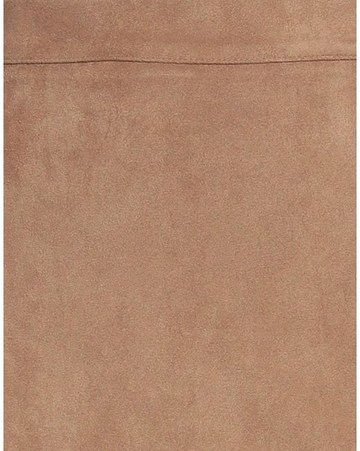 Siste's Brown Camel Midi Skirt Polyester, Elastane