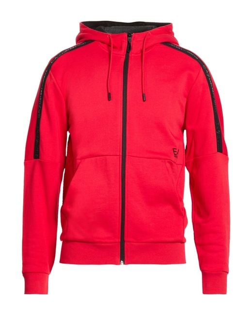 EA7 Red Sweatshirt Cotton, Polyester, Elastane for men